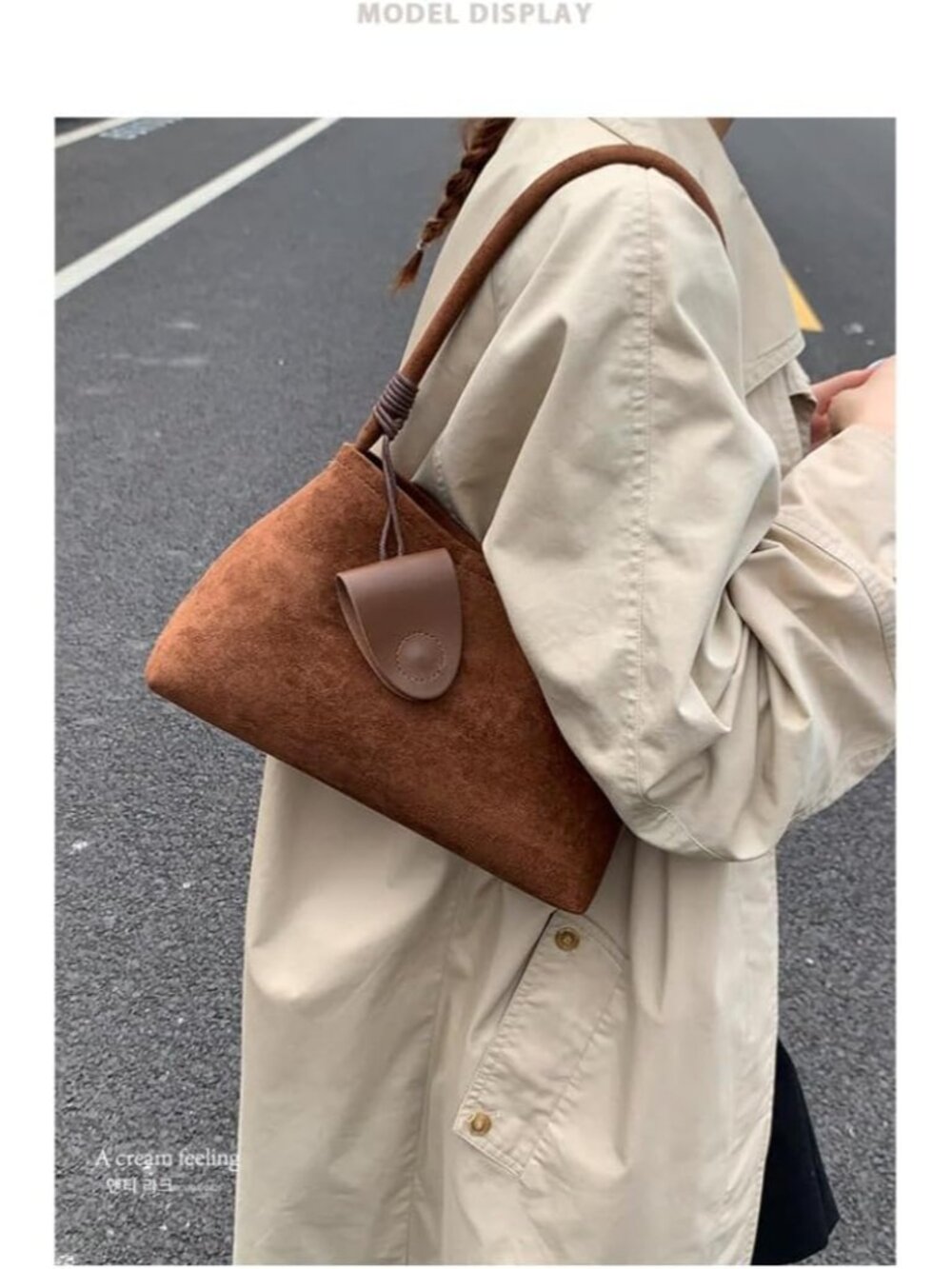 Trendy Faux Suede Top Handle Bag for Women 2025 Large Capacity Hobo Shoulder Bag - Picture 3 of 6